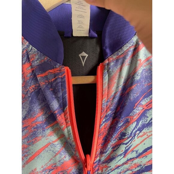 Lululemon Ivivia Purple Orange Full Zip Performance Knit Jacket Girls Youth 12 - Picture 10 of 11